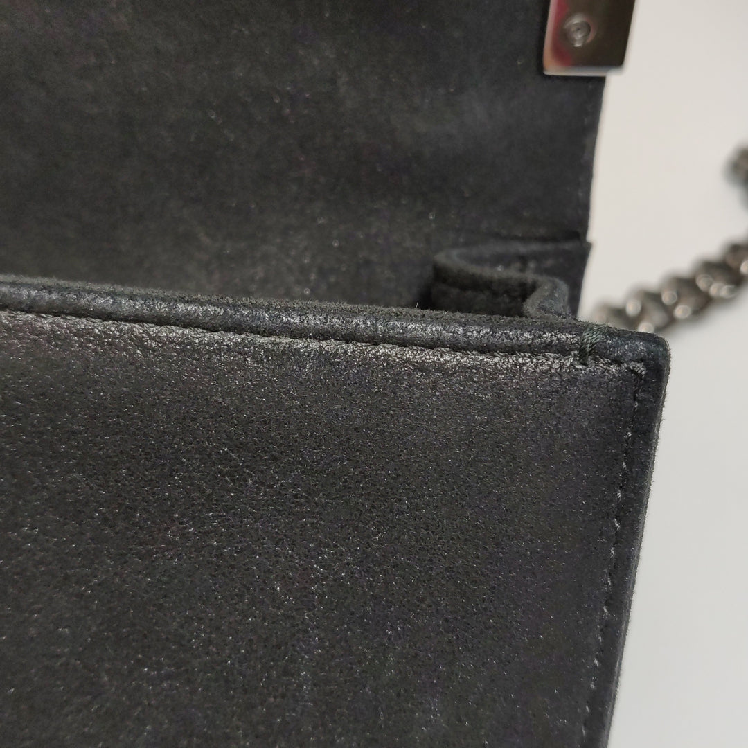Chanel Boy Bag Medium Sequin Black Silver