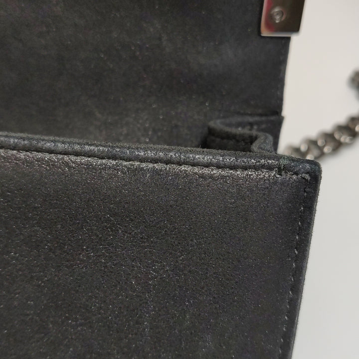 Chanel Boy Bag Medium Sequin Black Silver