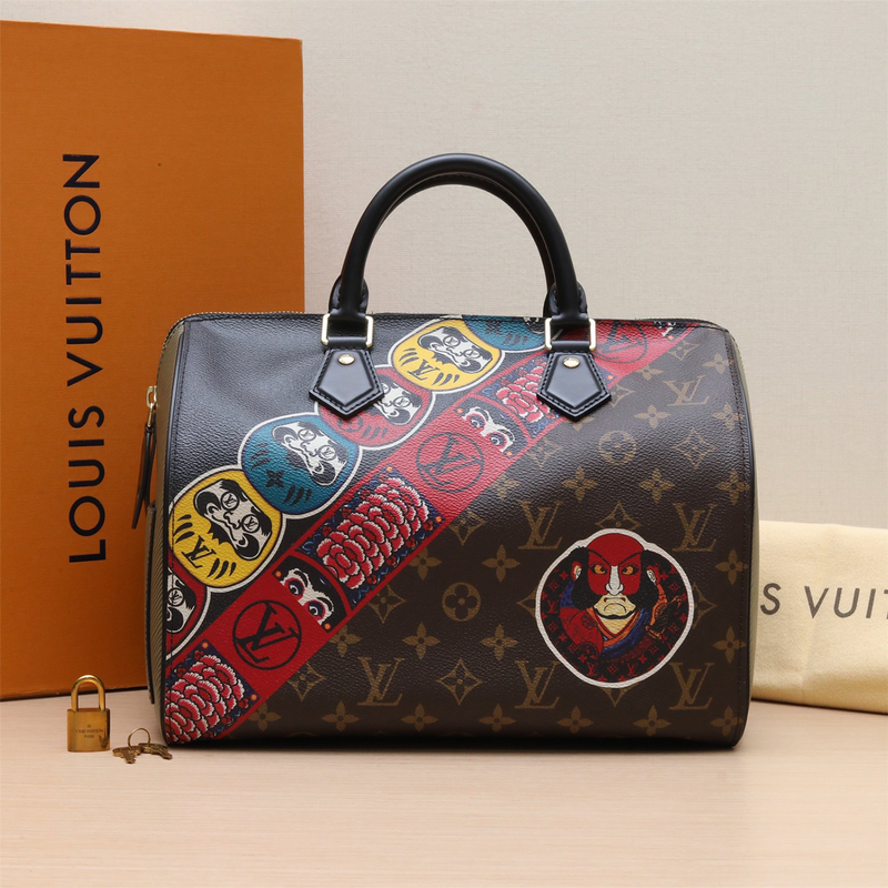Louis Vuitton Womens Speedy Kabuki Monogram / multi 30 Brown Cloth