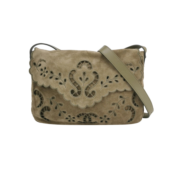 Chanel Suede Eyelet Messenger Bag