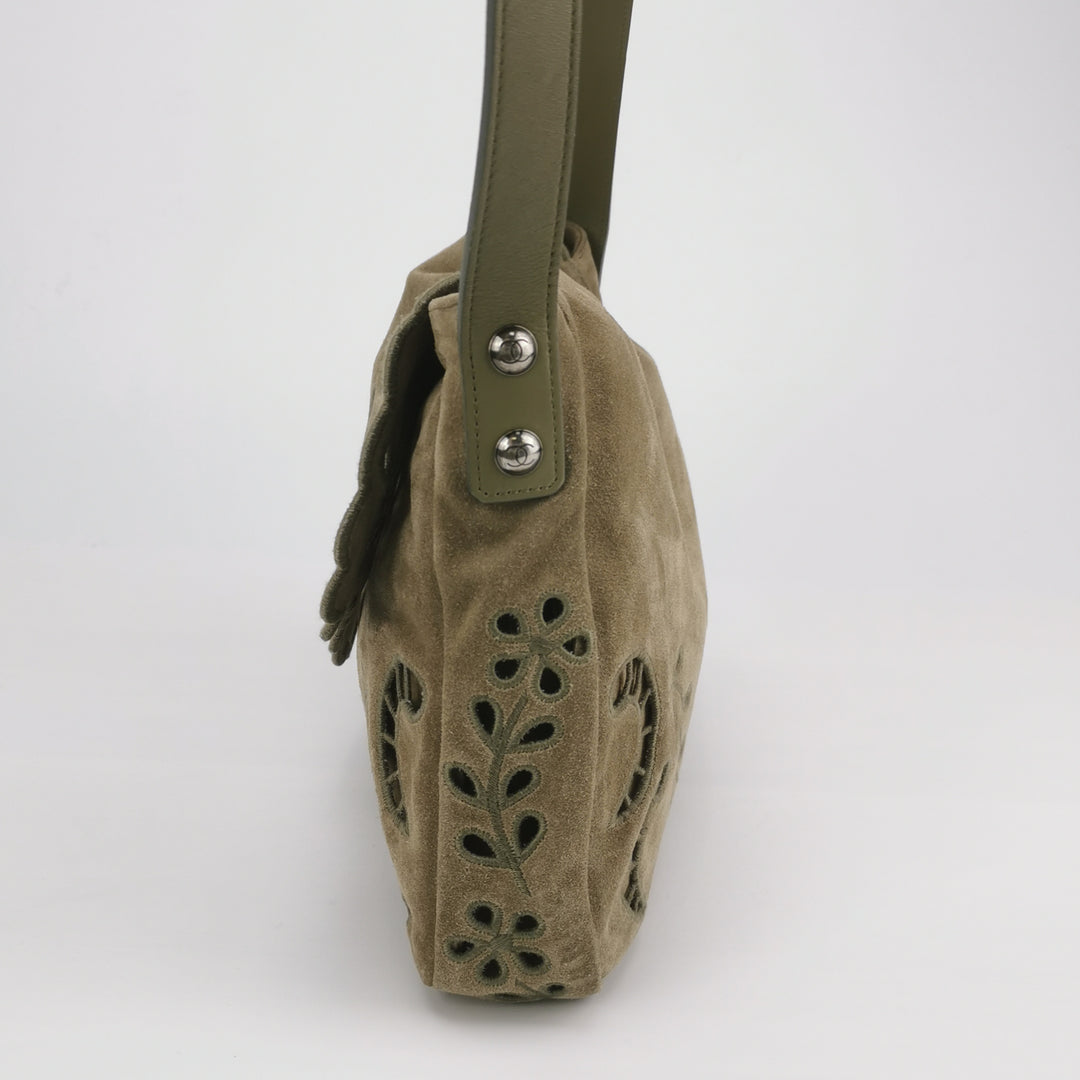 Chanel Suede Eyelet Messenger Bag