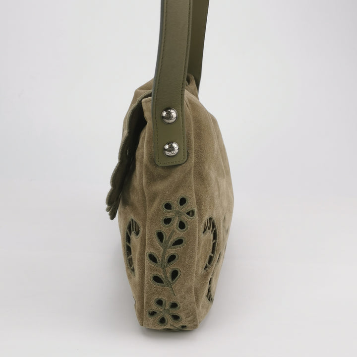 Chanel Suede Eyelet Messenger Bag