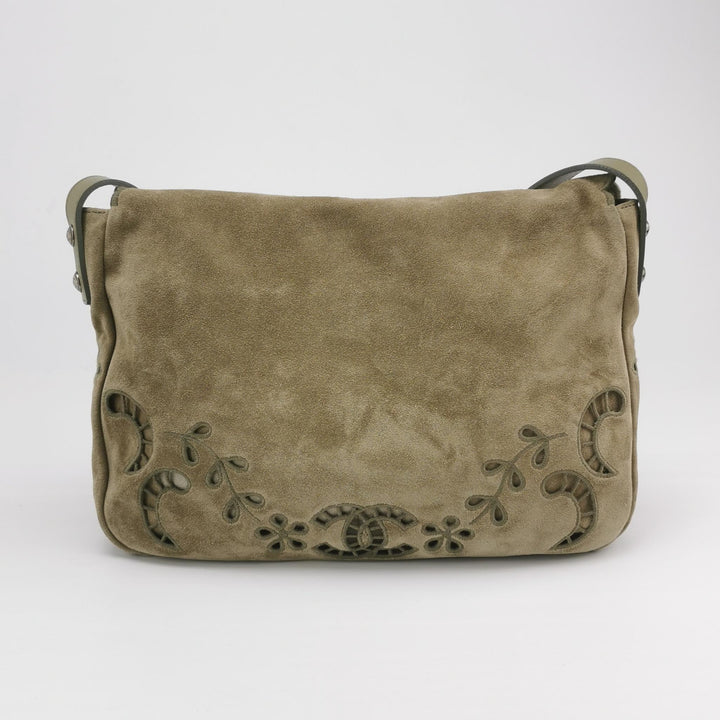 Chanel Suede Eyelet Messenger Bag