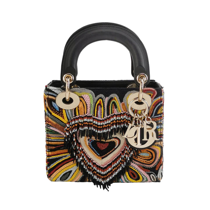Dior Mini Lady Dior Limited Edition Heart Embroidered Bag