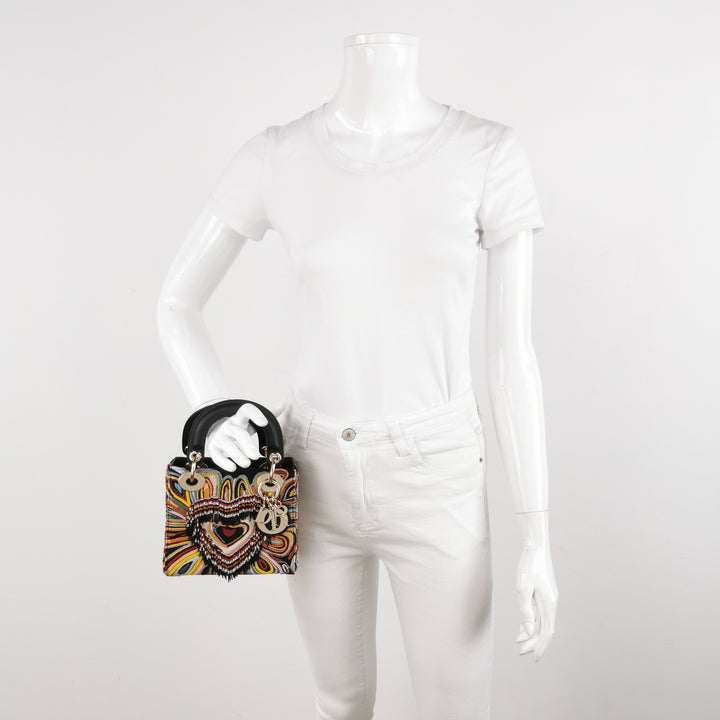Dior Mini Lady Dior Limited Edition Heart Embroidered Bag