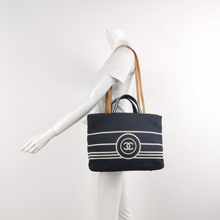Chanel Denim CC Shopping Tote CC Logo