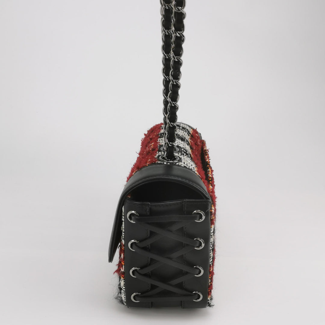 Chanel Coco Corset Flap In Multicolour Tweed and Calfskin Silver Hardware