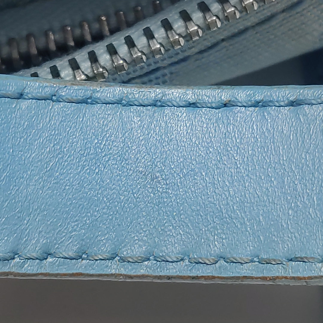 Chanel New Travel Ligne Small Bowler Tote Bag Jacquard Blue Silver Hardware