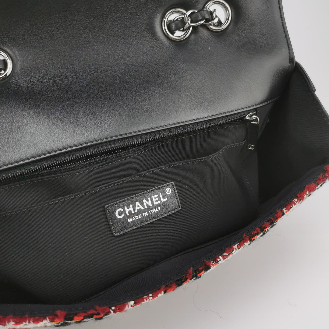 Chanel Coco Corset Flap In Multicolour Tweed and Calfskin Silver Hardware