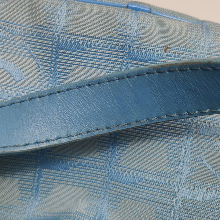 Chanel New Travel Ligne Small Bowler Tote Bag Jacquard Blue Silver Hardware