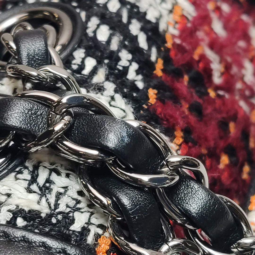 Chanel Coco Corset Flap In Multicolour Tweed and Calfskin Silver Hardware