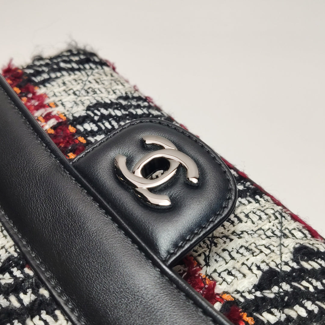 Chanel Coco Corset Flap In Multicolour Tweed and Calfskin Silver Hardware