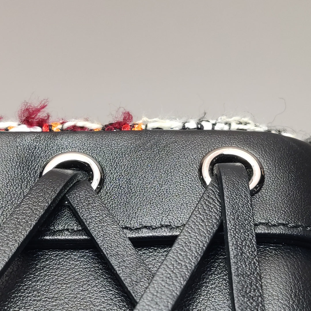 Chanel Coco Corset Flap In Multicolour Tweed and Calfskin Silver Hardware