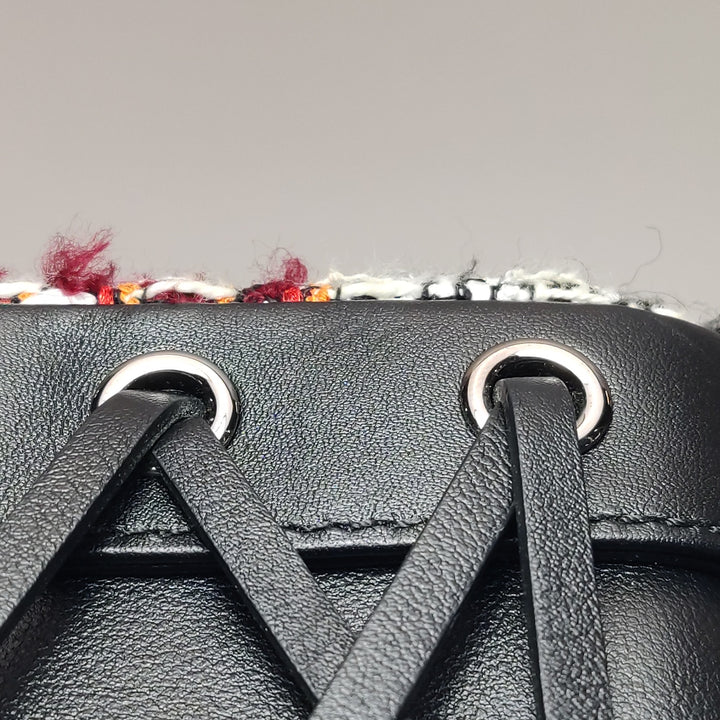 Chanel Coco Corset Flap In Multicolour Tweed and Calfskin Silver Hardware