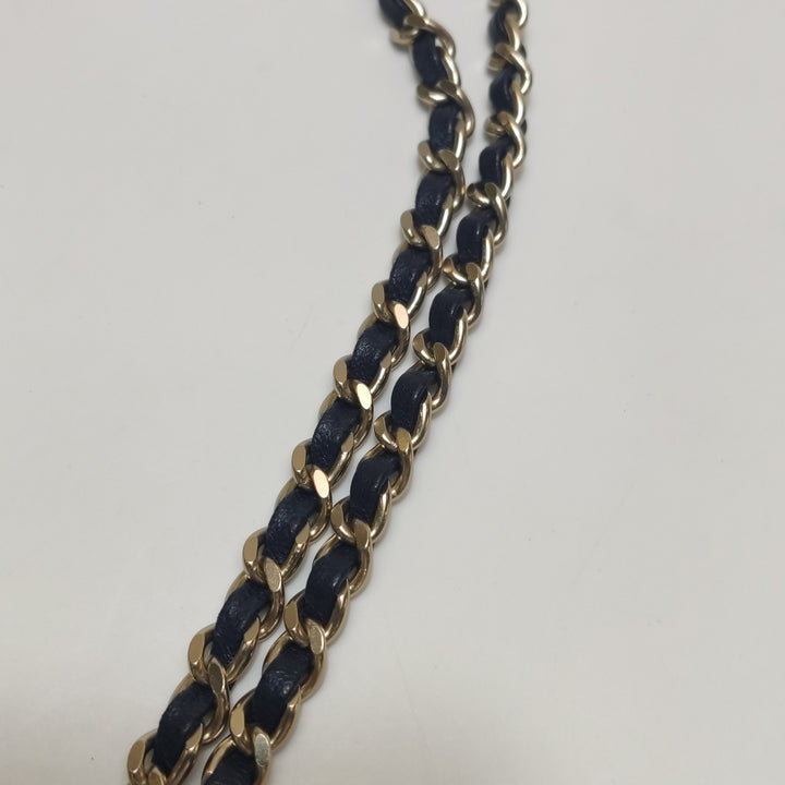 Chanel Shopping Chain Tote Lambskin Black Gold Chain