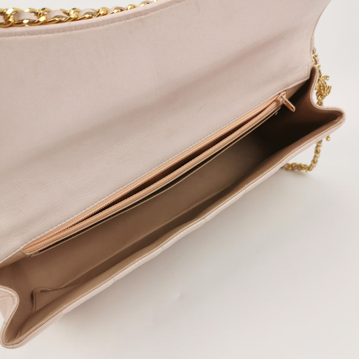 Chanel Square Quilt Lucky Charms Flap Bag Lambskin Pink Gold Hardware