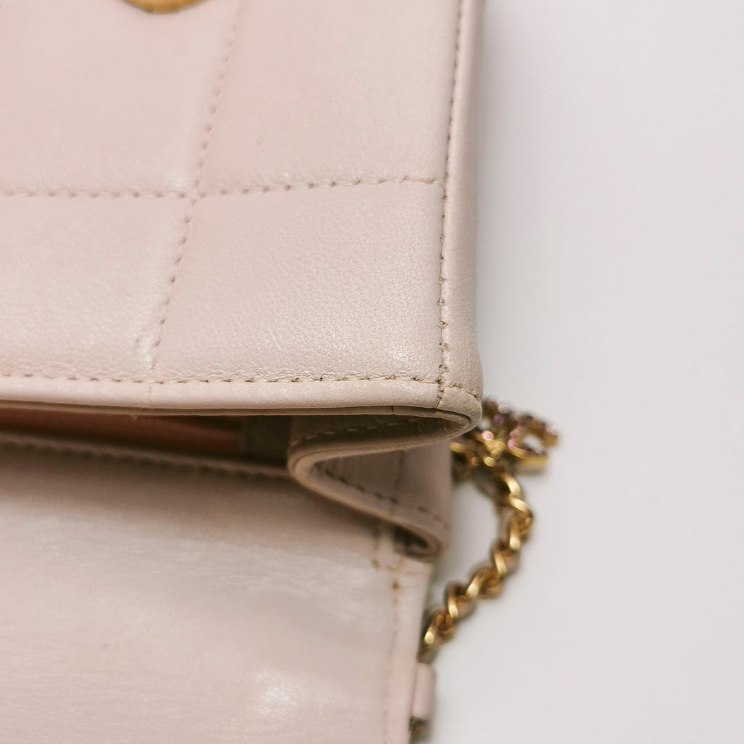 Chanel Square Quilt Lucky Charms Flap Bag Lambskin Pink Gold Hardware