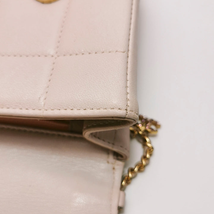 Chanel Square Quilt Lucky Charms Flap Bag Lambskin Pink Gold Hardware