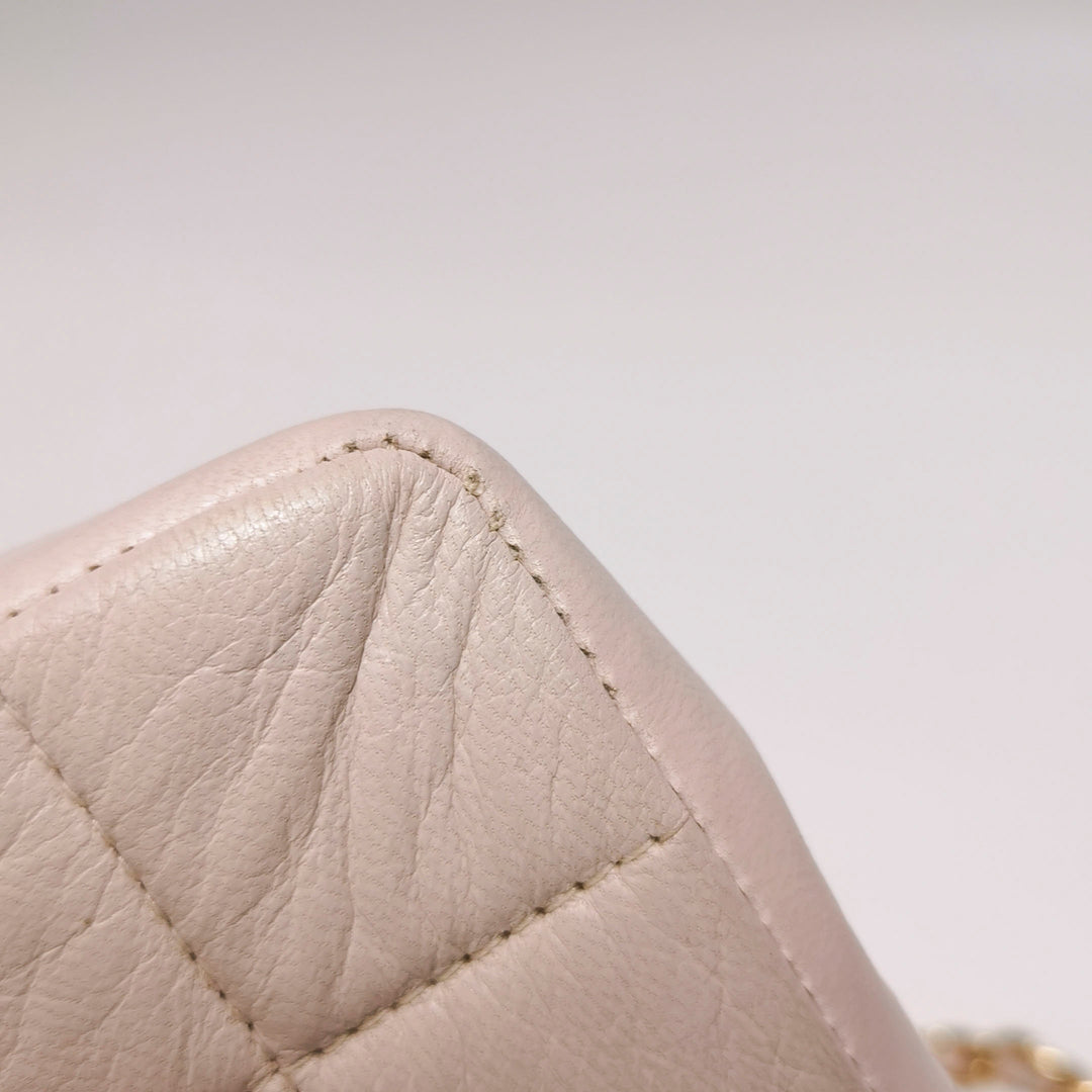Chanel Square Quilt Lucky Charms Flap Bag Lambskin Pink Gold Hardware