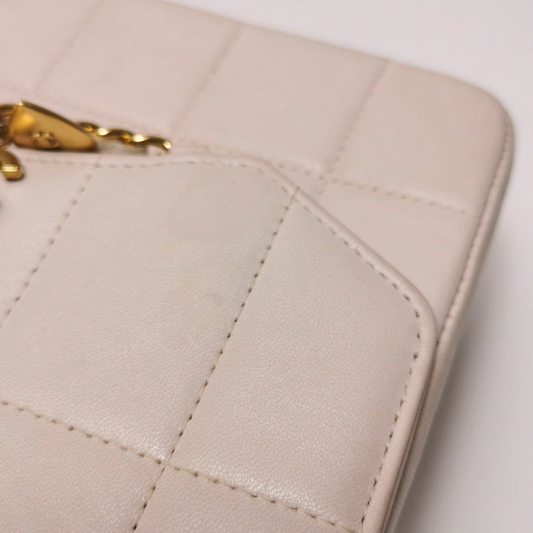 Chanel Square Quilt Lucky Charms Flap Bag Lambskin Pink Gold Hardware