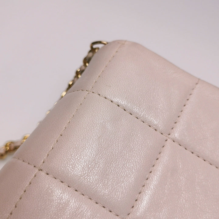 Chanel Square Quilt Lucky Charms Flap Bag Lambskin Pink Gold Hardware