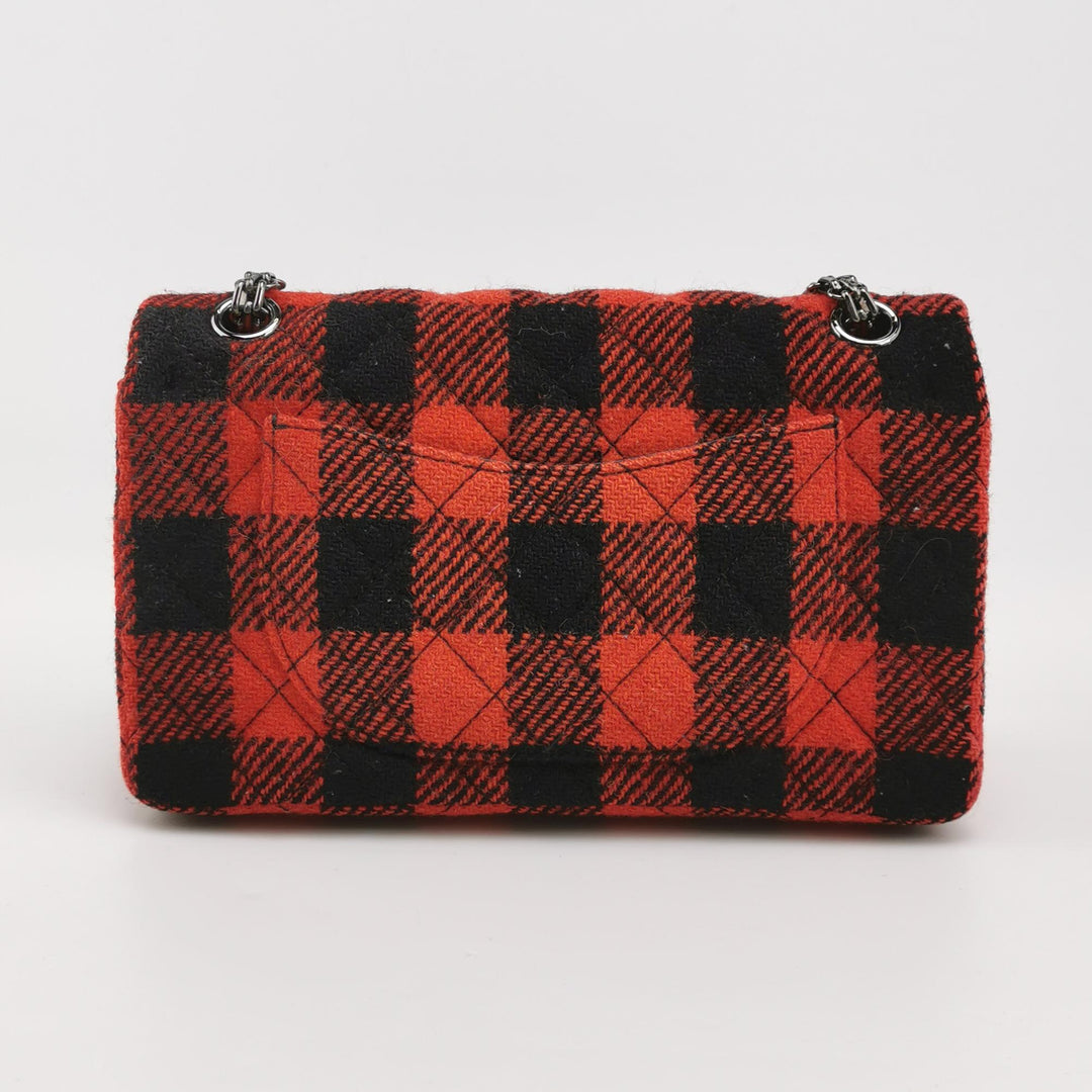 Chanel Black Red Tweed Reissue 225 Double Flap Bag