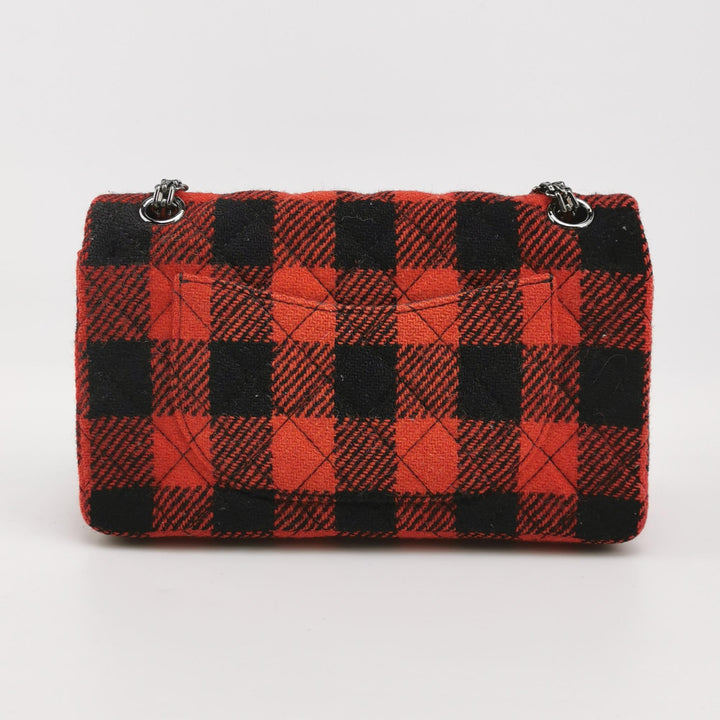 Chanel Black Red Tweed Reissue 225 Double Flap Bag