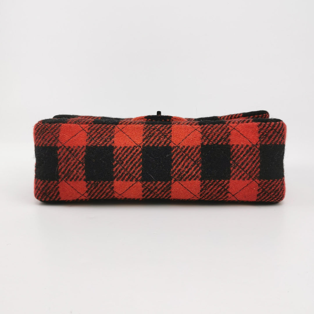 Chanel Black Red Tweed Reissue 225 Double Flap Bag