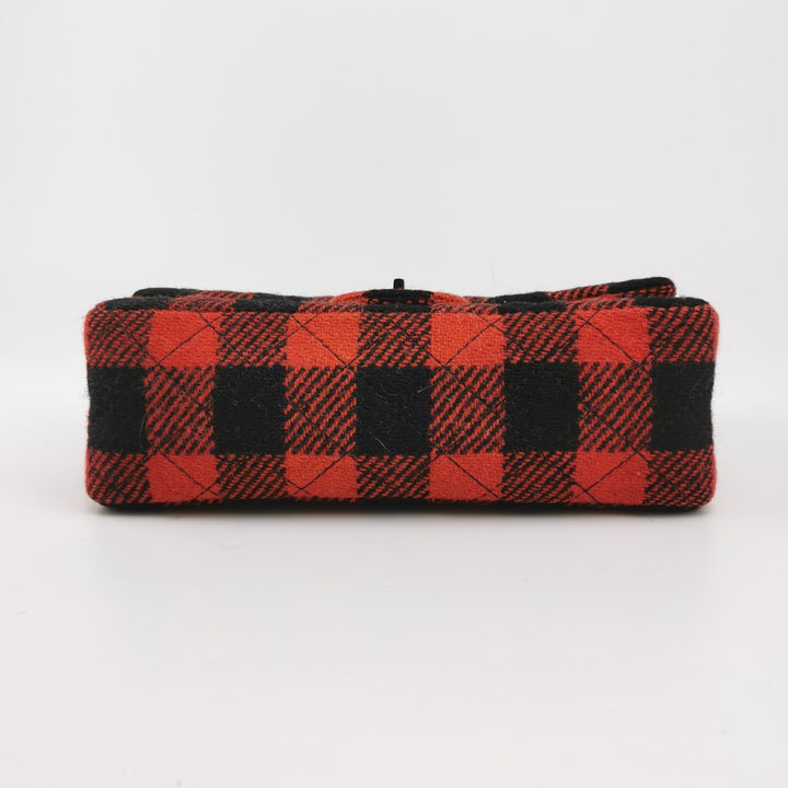 Chanel Black Red Tweed Reissue 225 Double Flap Bag