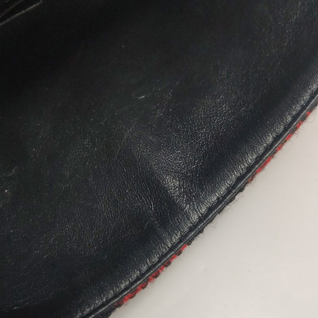 Chanel Black Red Tweed Reissue 225 Double Flap Bag