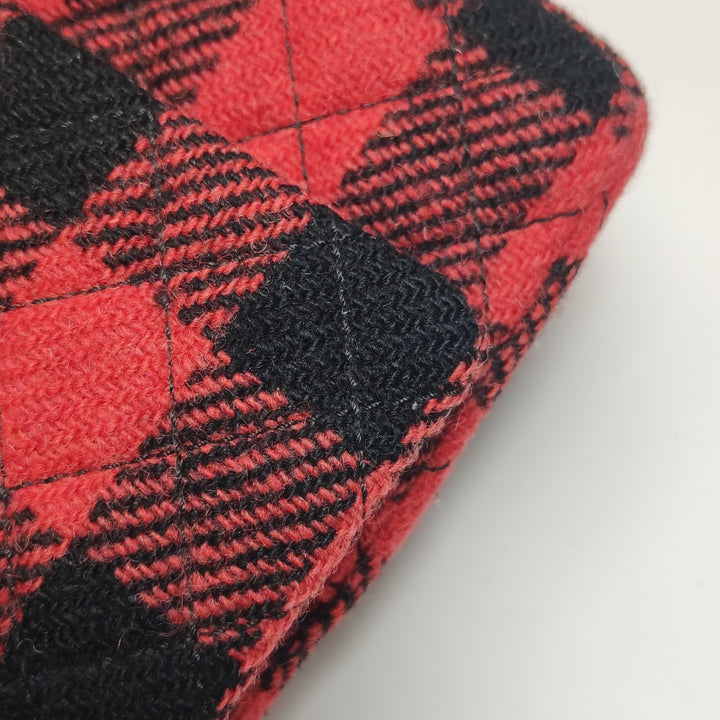 Chanel Black Red Tweed Reissue 225 Double Flap Bag