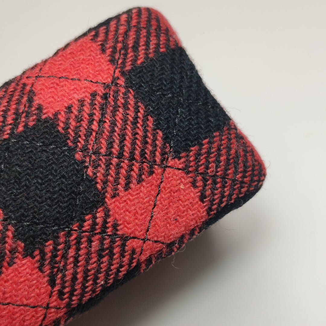 Chanel Black Red Tweed Reissue 225 Double Flap Bag