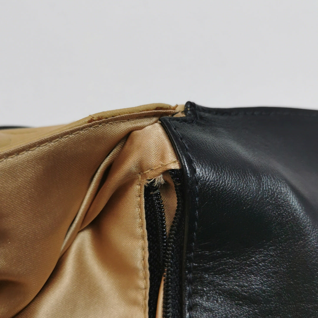 Chanel 2.55 Reissue Two-Tone Square Quilted Flap Bag Medium Lambskin Beige Black Gold Hardware