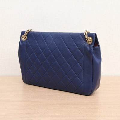 Chanel Blue Quilted Leather Chic With Me Large Flap Handbag
