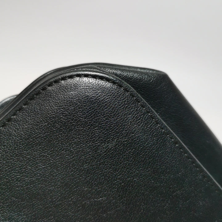 Chanel Chevron Subtle Flap Bag Black Gold Detail