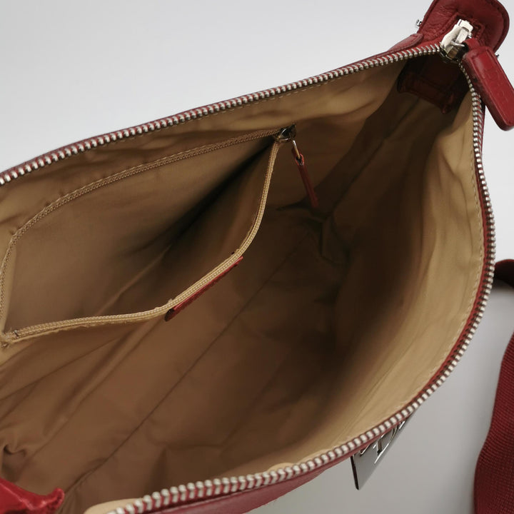 Dior Street Chic Trotter Canvas Leather Shoulder Bag Red Beige