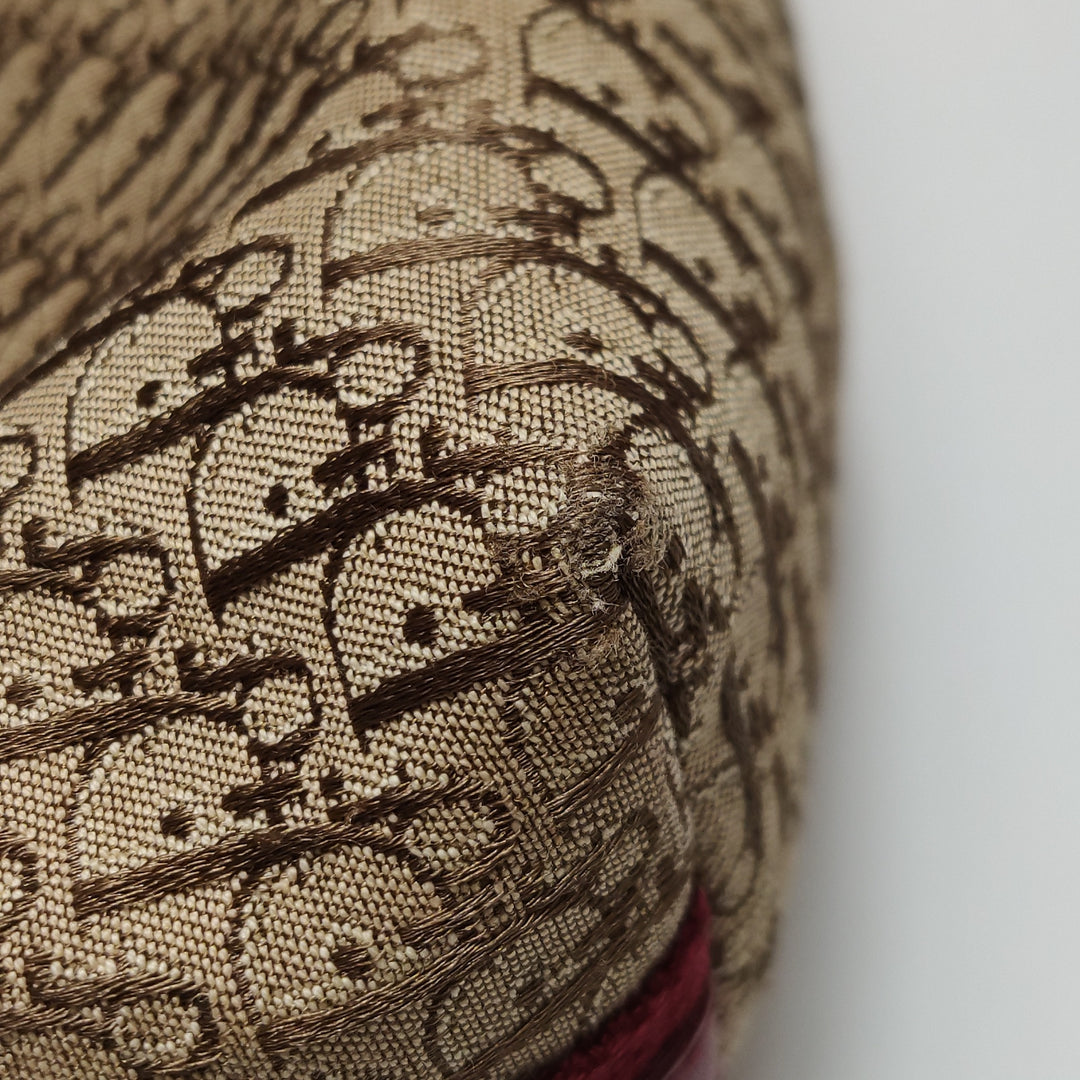 Dior Street Chic Trotter Canvas Leather Shoulder Bag Red Beige