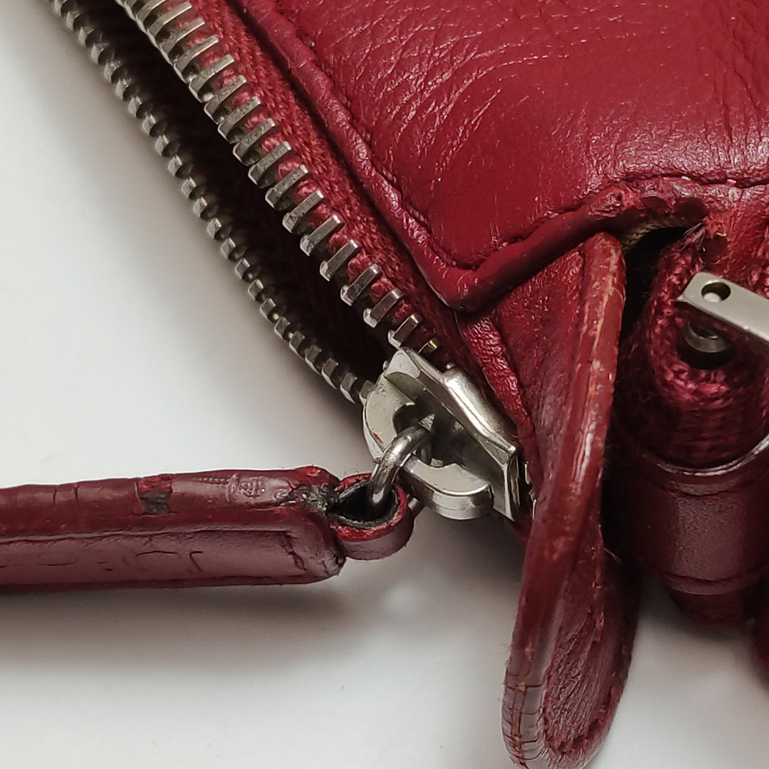 Dior Street Chic Trotter Canvas Leather Shoulder Bag Red Beige