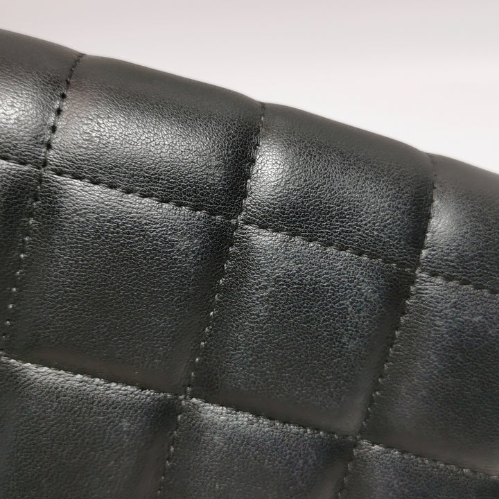 Chanel Chocolate Bar Mini Flap Bag Lambskin Black Gold Hardware