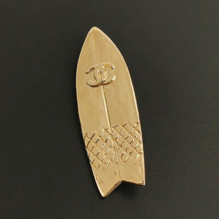 Chanel Gold Surfboard Brooch