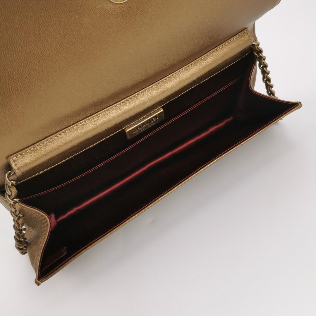 Chanel Paris-Byzance Jewelled Evening Bag Lambskin Brown Antique Gold Hardware