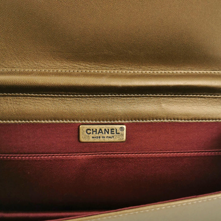 Chanel Paris-Byzance Jewelled Evening Bag Lambskin Brown Antique Gold Hardware