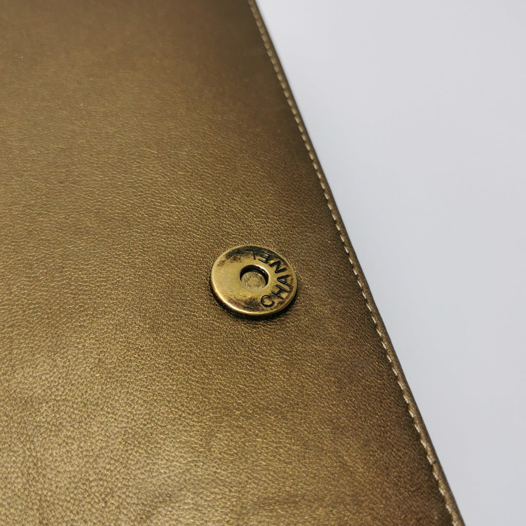 Chanel Paris-Byzance Jewelled Evening Bag Lambskin Brown Antique Gold Hardware