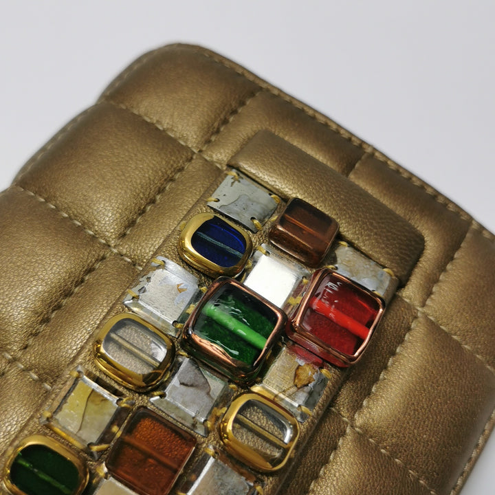 Chanel Paris-Byzance Jewelled Evening Bag Lambskin Brown Antique Gold Hardware