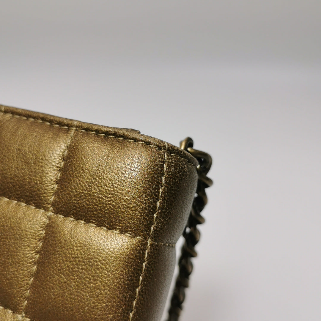 Chanel Paris-Byzance Jewelled Evening Bag Lambskin Brown Antique Gold Hardware