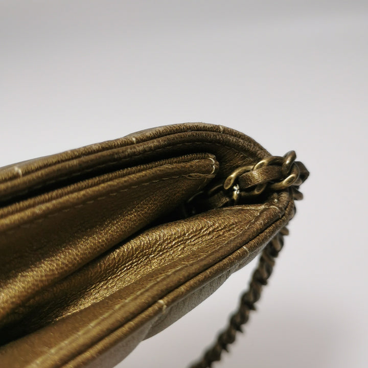 Chanel Paris-Byzance Jewelled Evening Bag Lambskin Brown Antique Gold Hardware
