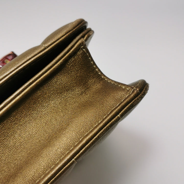 Chanel Paris-Byzance Jewelled Evening Bag Lambskin Brown Antique Gold Hardware