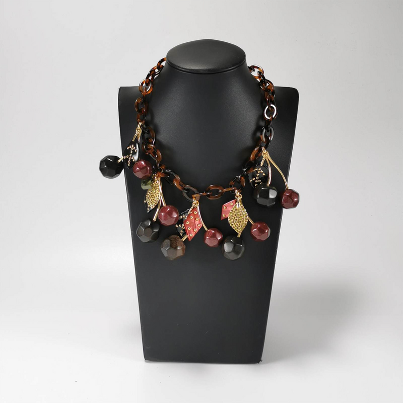 Louis Vuitton Crystal Cherry Pendant Necklace