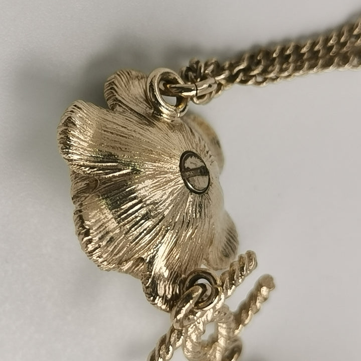 Chanel CC Logo Flower Faux Pearl Necklace