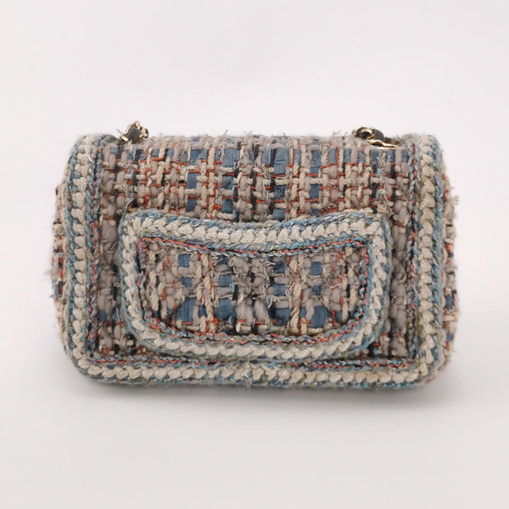 Chanel Tweed Single Flap Bag in Braided Multi Colour